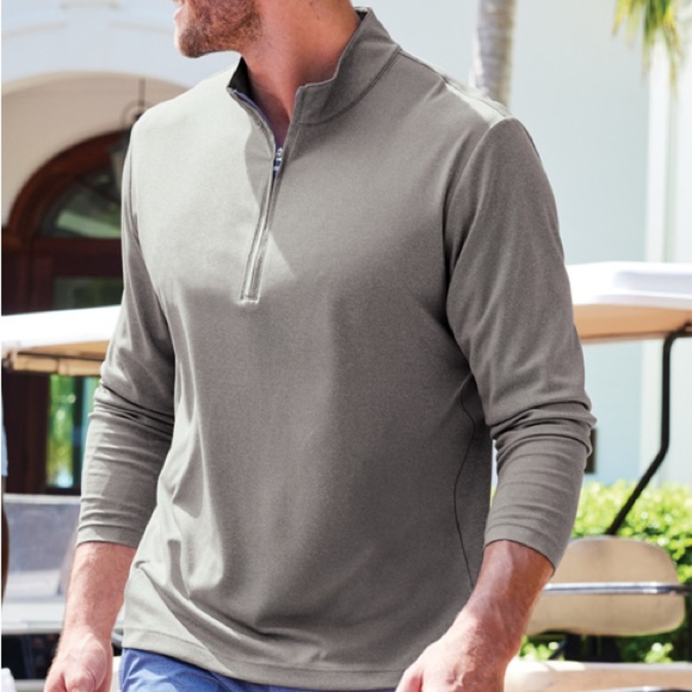 Travis Mathew Heather Gray Quarter-Zip Pullover
